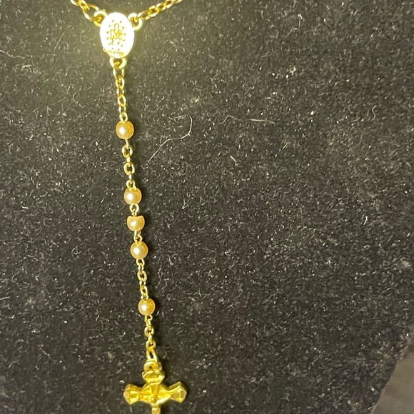 Gold Y-Shaped Necklace with Pendant - Picture 2 of 11